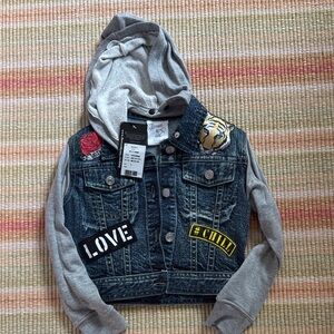 Flowers by Zoe Denim and Gray Kids Jacket with Patches